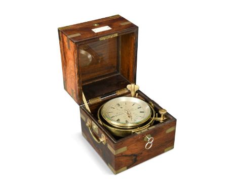 A rosewood cased marine chronometer retailed by William E. Harpur Philadelphia No.507, second half 19th century, with 4 pilla