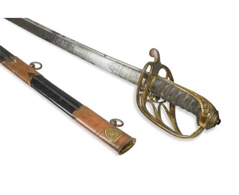 A William IV 1822 pattern Infantry Officer's sword by Prosser, the 81.5cm pipe back blade with Royal cipher and makers name, 