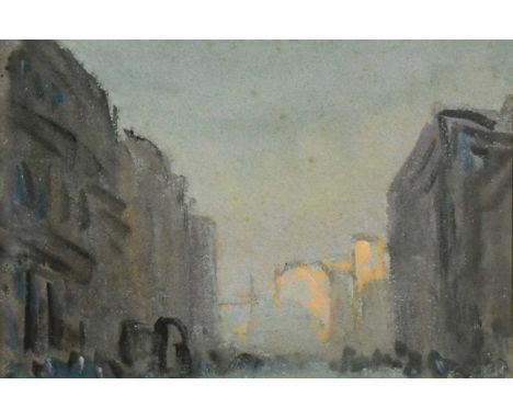 Hercules Brabazon Brabazon, NEAC (British, 1821-1906) Northumberland Avenue, London - Sunsetsigned with initials 'HBB' (lower
