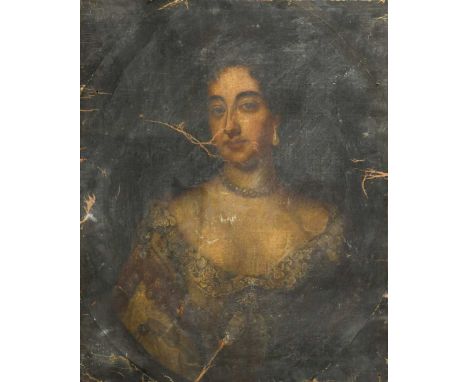 Follower of Willem Wissing Portrait of a lady, possibly Princess Mary Stuart of York (1662-1694) later Queen Mary II, in a fe