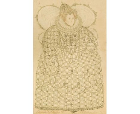 Manner of Isaac Oliver Portrait of Queen Elizabeth I (1533-1603)inscribed 'Elisabeta D. G. Angliae Ch. V. Sichen fecit' (lowe