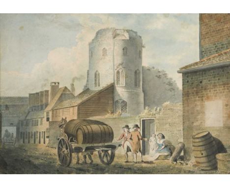 Circle of Michael Angelo Rooker, ARA (British, 1746-1801) An Irish brewerypen and ink with watercolour on paper, unframed23 x