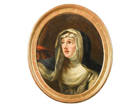 Austrian School, circa 1800 Portrait of Saint Teresa of Ávilaoil on canvas, oval 59 x 49cmThe painting is executed in oil on 