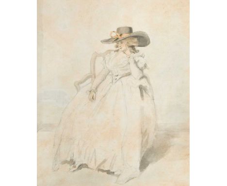 George Morland (British, 1763-1804) Portrait of a seated lady known as Louisawatercolour over pencil on watermarked laid pape