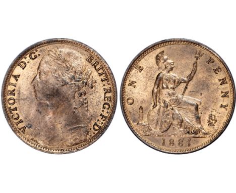 Victoria (1837-1901), Penny, 1881, toothed border, young head left, reverse Britannia seated, with shield and trident, (F102 