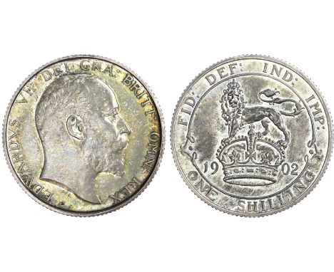 Edward VII (1901-10), Shilling, 1902 matt proof, bare head right, DES below truncation for engraver George William De Saulles