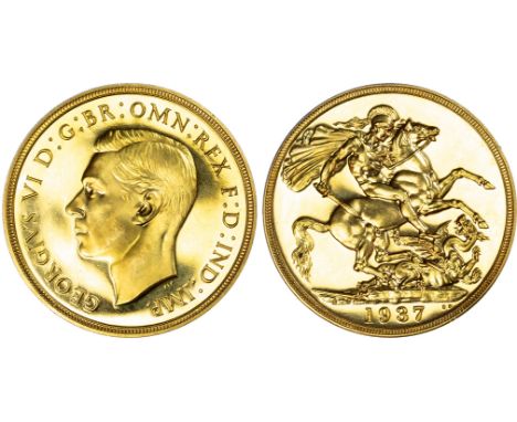George VI (1936-1952), Proof Two-Pounds, 1937, bare head left, reverse St. George and Dragon, edge plain, (W&amp;R 437; EGC 1