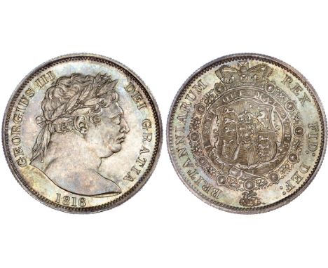 George III (1760-1820), 'Bullhead' Halfcrown, 1816, reverse crowned shield in Garter, edge milled, (ESC 613; Bull 2086; S.378