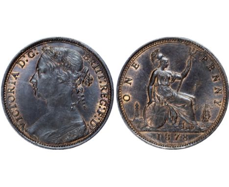 Victoria (1837-1901), Penny, 1878, toothed border, young head left, reverse Britannia seated, with shield and trident, (F94 d