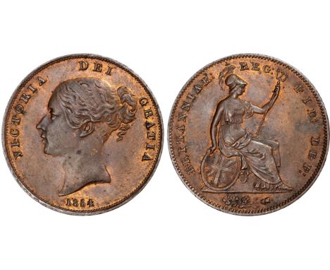 Victoria (1837-1901), Penny, 1854, Colon after DEF, young head left, reverse Britannia seated right, plain trident (S3948, BM