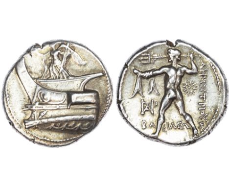 Kingdom of Macedon, Demetrios I Poliorketes (306-283 BC) AR Tetradrachm, mint of Ephesos, c. 301-295 BC, 17.16g. Nike standin