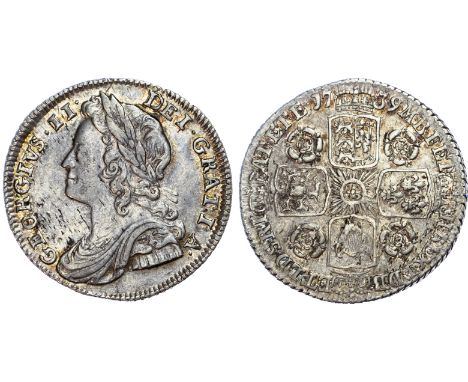 George II (1727-60), Sixpence, 1739, O over R in GEORGIVS, young laureate and draped bust left, legend surrounding GEORGIVS. 