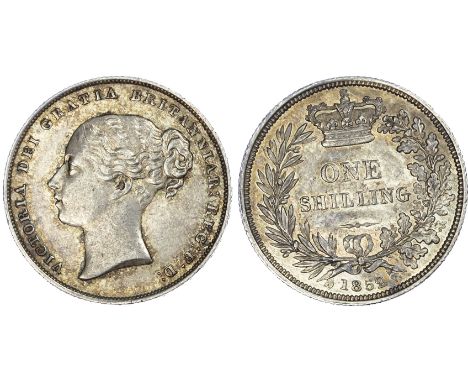 Victoria (1837-1901), Shilling, 1852, second young head facing left, omitting W.W, legend surrounds VICTORIA DEI GRATIA BRITA