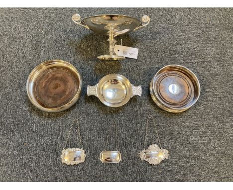 * Mixed Silver. A George V silver bon-bon dish by James Dixon &amp; Sons, Sheffield 1921, plain pedestal form with lion mask 