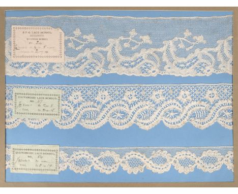 * Lace samples. A collection of lace samples, ribbon samples, &amp; Berlin work charts, late 19th-early 20th century, 100+ la