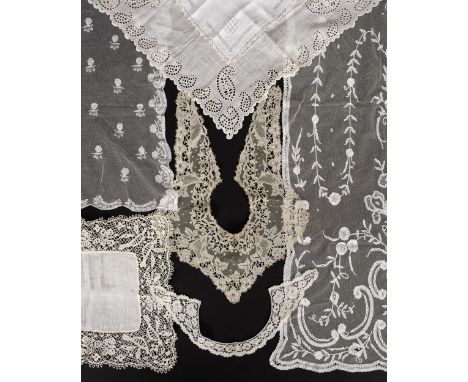 * Lace. A collection of lace and other items, 19th-20th century, hand and machine-made lace and a few other items, including 