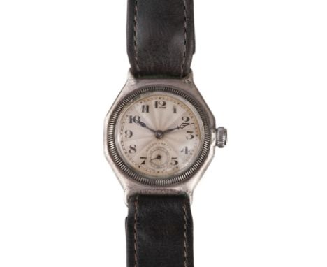 * Rolex. An art deco Rolex Oyster gents wristwatch circa 1930, the octagonal silver case with 29 mm engine turned silvered di