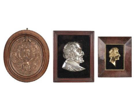 * Duke of Wellington. A collection of 19th century Duke of Wellington framed plaques and busts, including a Duke of Wellingto