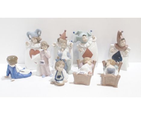 A set of four Nao figures of children dressed as playing cards, together with six other Nao figures of children Condition Rep