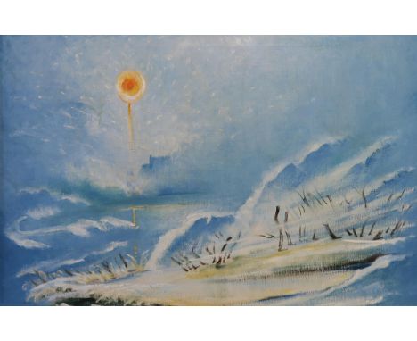 ATTRIBUTED TO MILLIE FROOD (SCOTTISH 1900-1988) SEASCAPE WITH RISING SUN&nbsp; Oil on canvas, 60 x 90cm Available upon reques