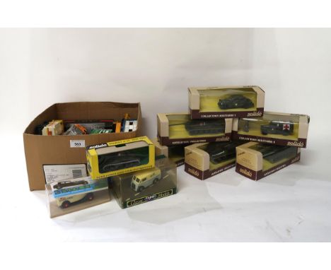 Nine boxed Solido Les Militaires military vehicles, together with an assortment of boxed and loose model vehicles, to include