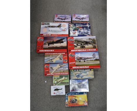 Various Airfix 1:72 scale model aircraft kits, to include Douglas Dakota Mk. III and IV, Boeing Fortress Mk. III and Hawker S