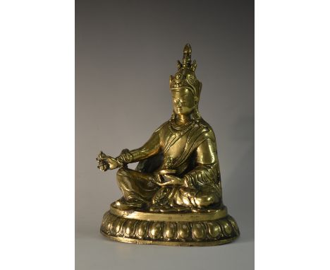 Chinese School, a bronze, of Buddhavista, seated in meditation, lotus base, 19cm high    Condition Report:  see images