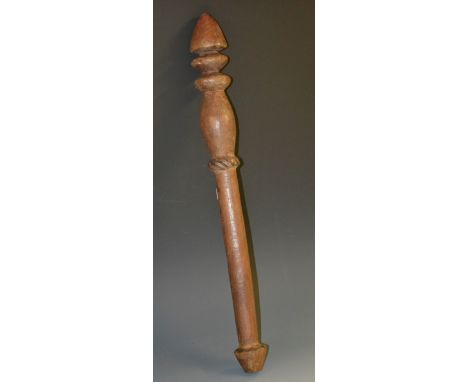 Tribal Art - a Polynesian hand club, knopped head, 53cm long, possibly Solomon Islands 