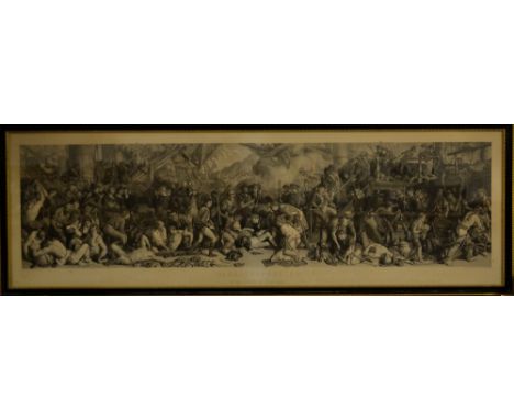 Napoleonic Wars - Charles William Sharpe (1818 - 1899) after Daniel Maclise RA (1806 - 1870), maritime panorama, The Death of