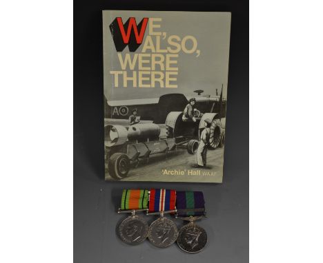 Medals, WW2, WAAF, group of three, Defence and War Medals 1939 - 1945, General Service Medal with Palestine clasp 1945 - 48, 