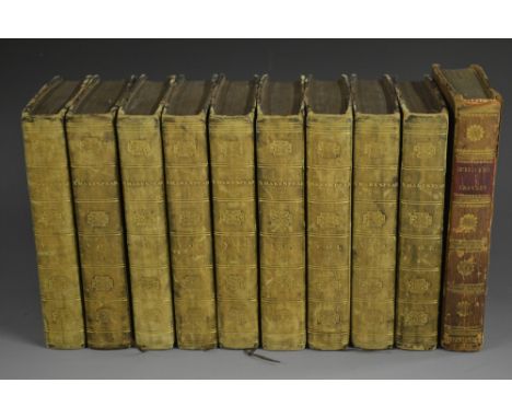 Literature - The Works of Shakespear (sic) In Nine Volumes With A Glossary, J. and P. Knapton, London 1747, engraved frontisp