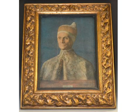 After Giovanni Bellini, Leonardo Loredan, Doge of Venice, off-set print, 43cm x 31cm, composition cavetto frame 