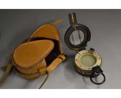 A 1915 B-L Ministry of Defence compass, no 7619, leather case