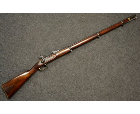 A Snider-Enfield Model 1861 Mk.II percussion musket, 99cm barrel with long range ladder sight, three bands, walnut stock,  br