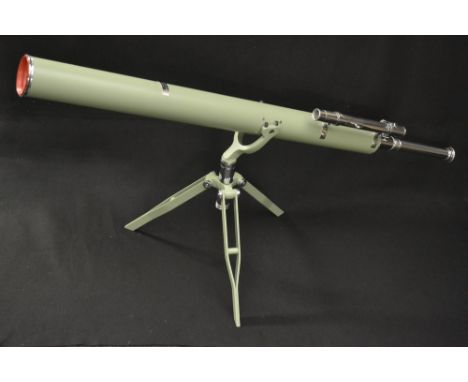 An Art Deco chrome and green painted 'Astro' 3 inch refractor telescope, by Enbeeco, London, rack and pinion adjustment, star