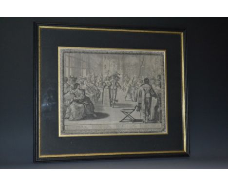 Abraham Bosse (c. 1602 - 1676), by and after, [People attending a Court ball, some seated in conversation, the room richly de