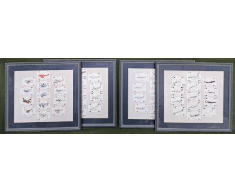 Four framed containing full set of 52 playing cards relating to various Airlines. Frames Approx. 49 x 44cms
all reasonable us