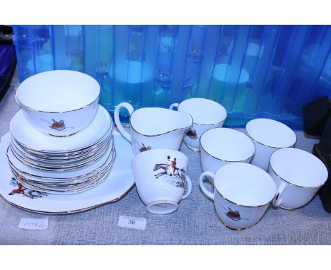 A hunting themed tea service 
