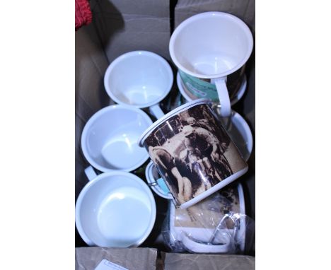 A selection of new enamel ware adventure mugs 