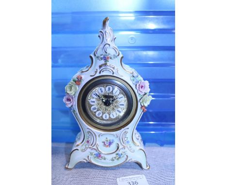 A Dresden ceramic mantle clock 