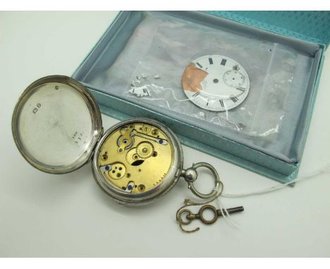 J.G. Graves Sheffield; A Hallmarked Silver Hunted Cased Pocketwatch, the signed (detached) white enamel dial (damages / lacki