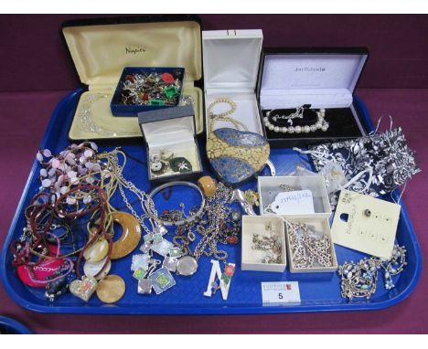 A Mixed Lot of Assorted Costume Jewellery, including "925" chains, SOS pendant, imitation pearls, necklaces, "925" bangle, br