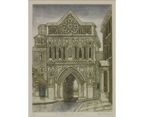 Valerie Thornton (1931-1991)ST ETHELBERT'S GATE, NORWICHEtching and aquatint, signed and dated '87 in pencil, numbered 67/904