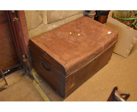 A tin trunk