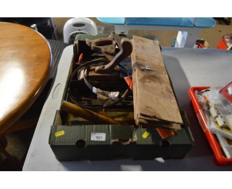 A box of various hand tools 