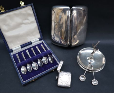 A late Victorian silver cigar case, of rectangular form, engraved with initials, Birmingham, 1897, John Millward Banks, 13cm 