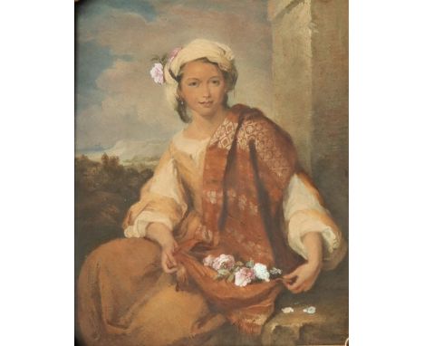 19th century British SchoolHead and shoulders portrait of a maidenWatercolour42.5 x 34cm