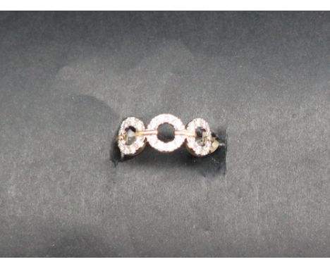 Gemporia - A diamond 18k gold Tomas Rae ring, set with twenty four round diamonds totalling 1/2ct, metal 3.37g, with certific