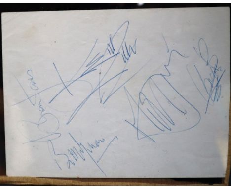 Autographs - The Rolling Stones, signed by Mick Jagger, Brian Jones, Bill Wyman, Keith Richards and Charlie WattsObtained 196