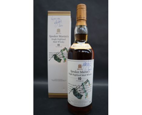 A 700ml bottle of Speaker Martin's Single Highland Malt Whisky, 10 years Old Distilled and bottled by The Macallan Distillers
